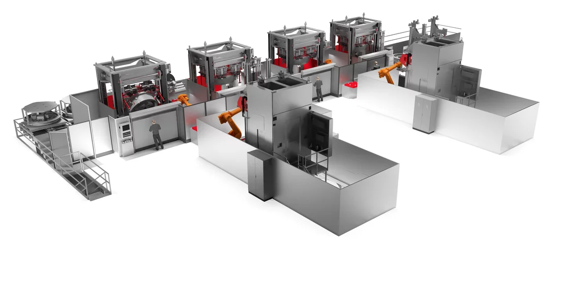 Aluminum pressure casting and finishing line